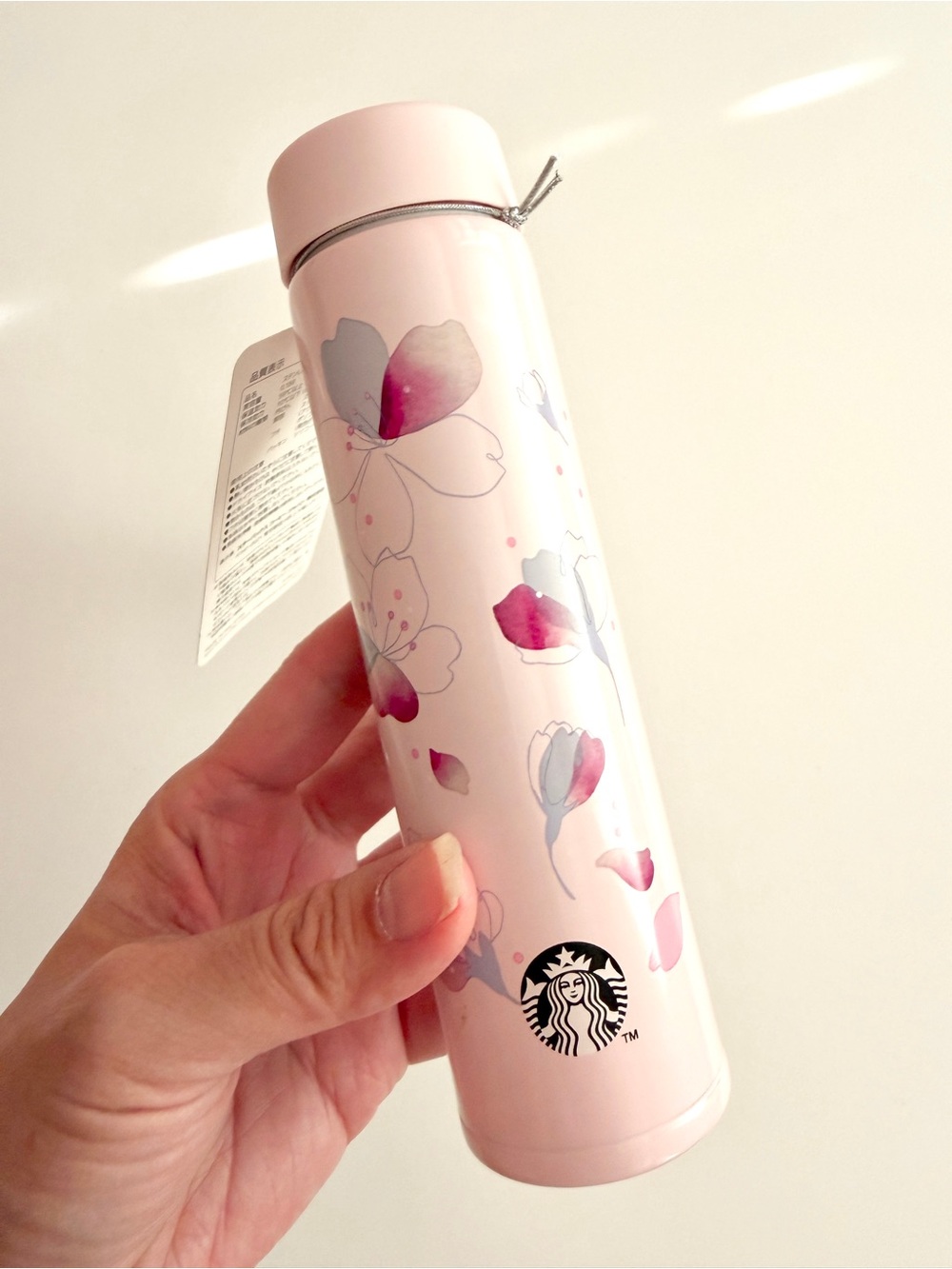 NWT Starbucks Japan Sakura Mini Hot / Cold Mini Bottle with Twist Lid